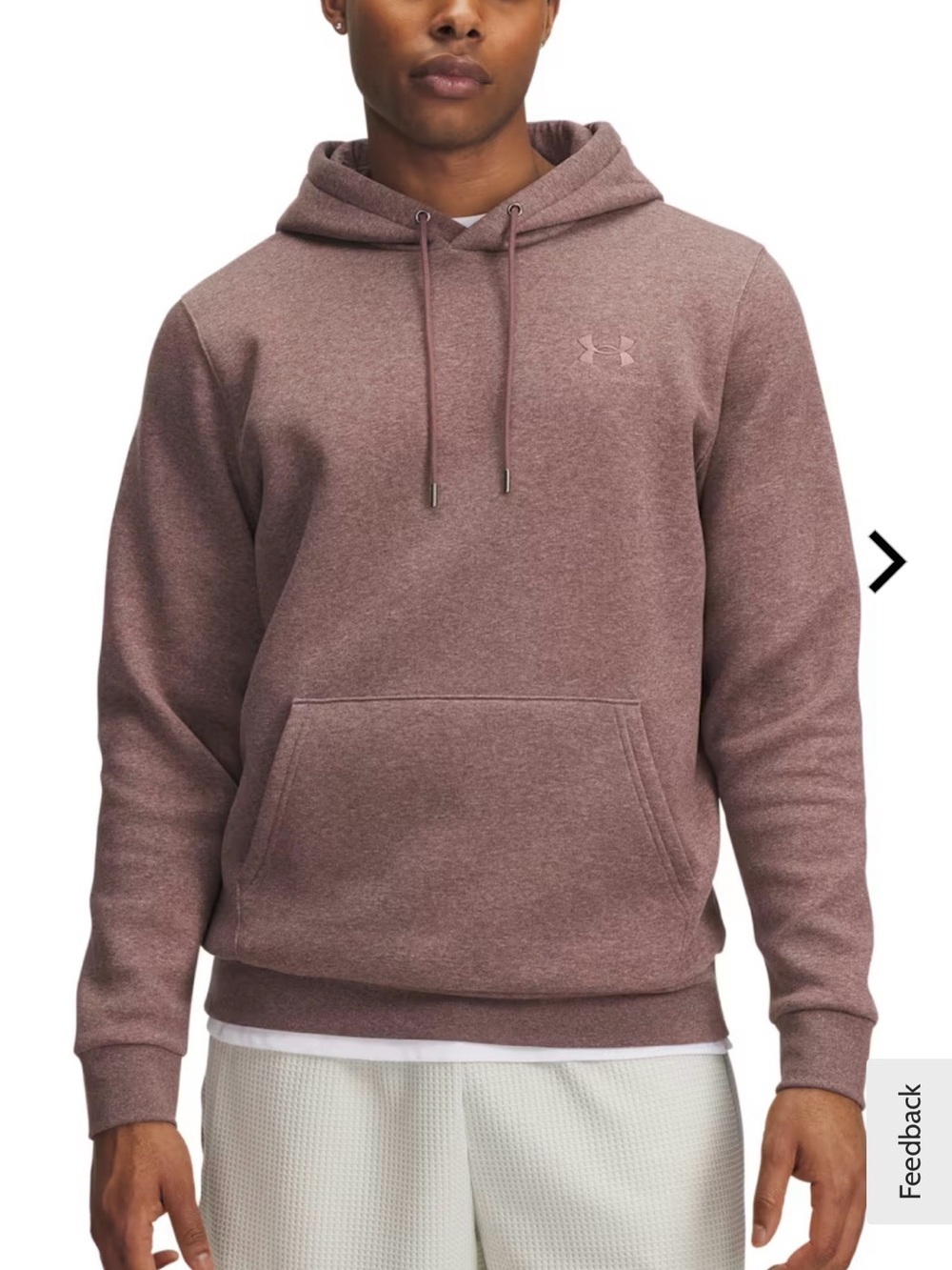 Under Armour Icon Fleece Hoodie Maroon Mist Light Heather XL